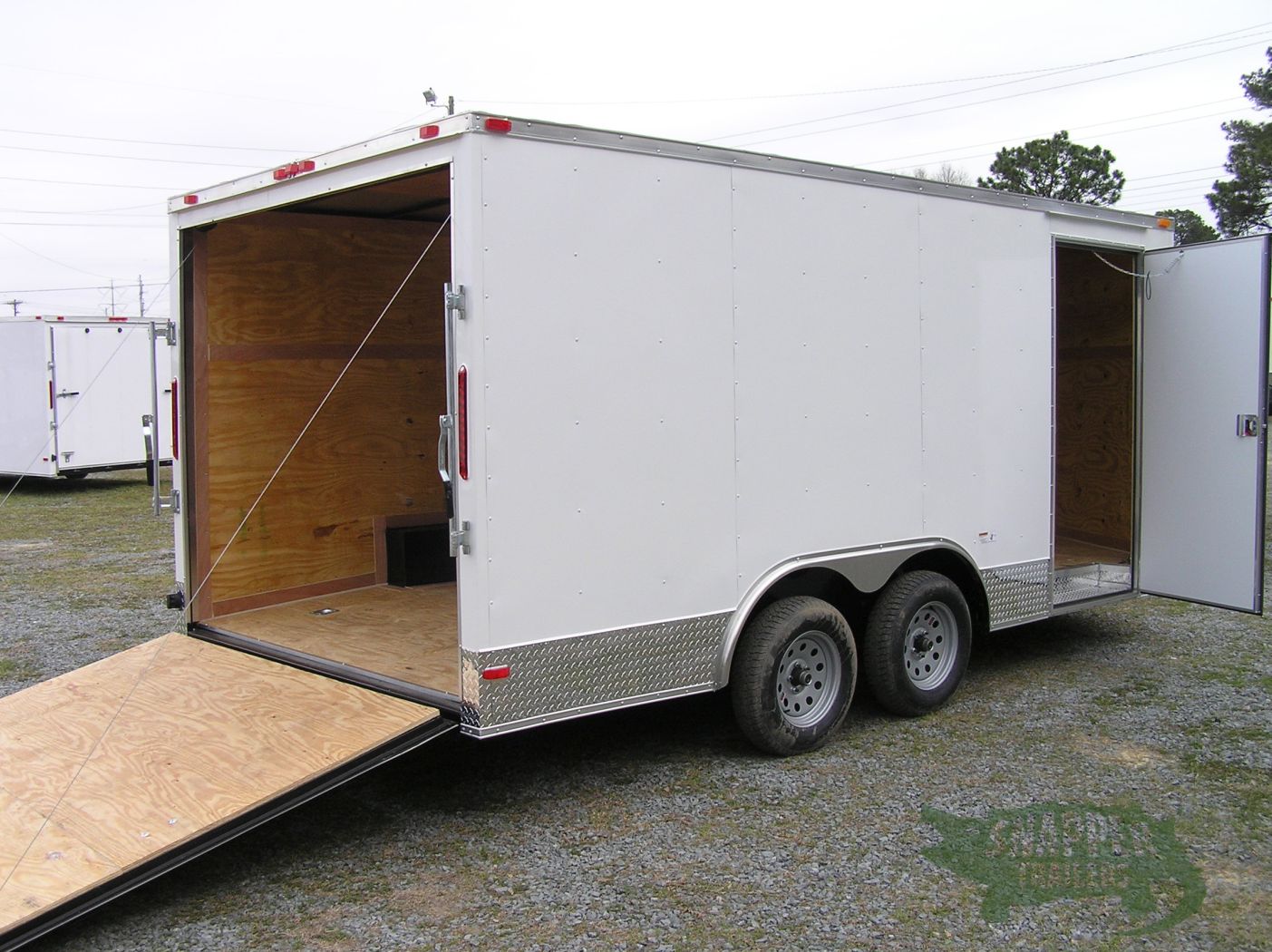 South Georgia Cargo 8.5x16 TA Trailer - White, Ramp, Side Door, ATP Trim - Image 8