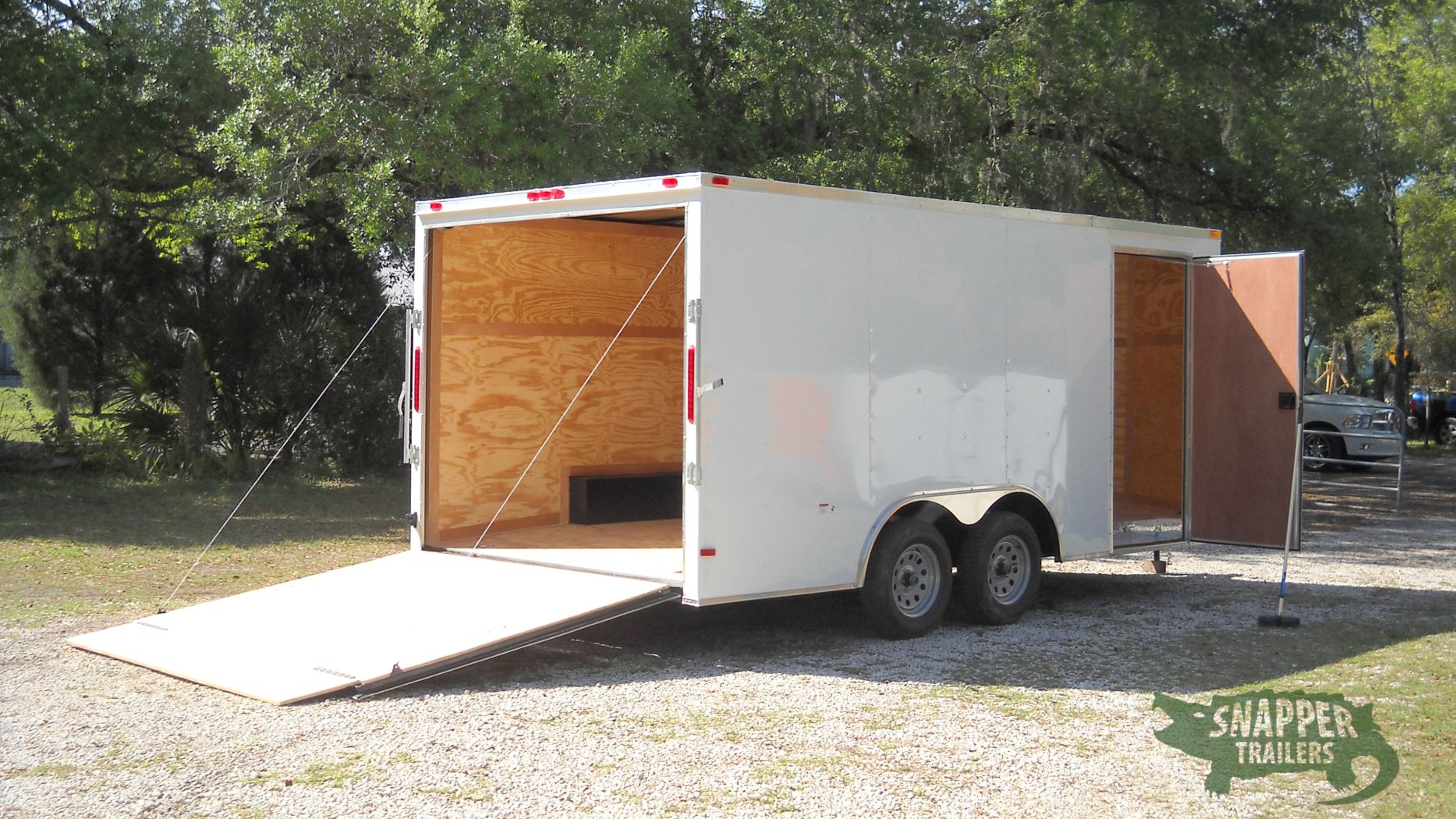 South Georgia Cargo 8.5x16 TA Trailer - White, Ramp, Side Door - Image 8