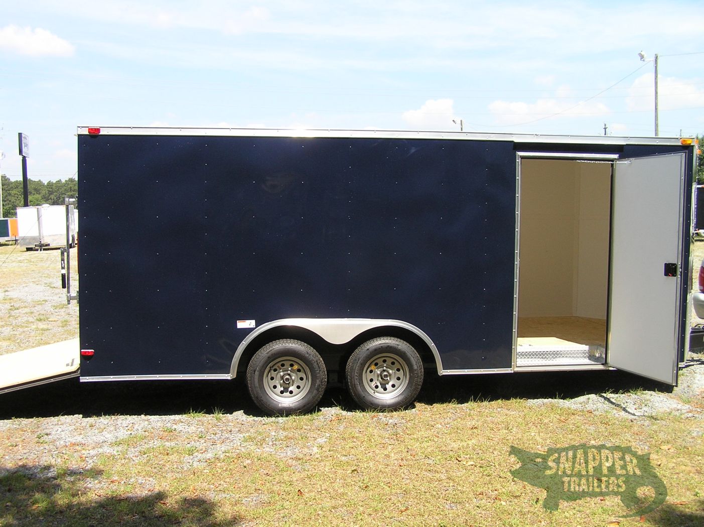 South Georgia Cargo 8.5x18 TA Trailer - Blue, Ramp, Side Door, Vinyl Interior - Image 10