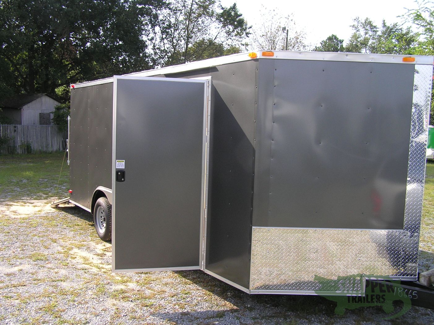 South Georgia Cargo 8.5x18 TA Trailer - Charcoal Gray, Ramp, Side Door - Image 11