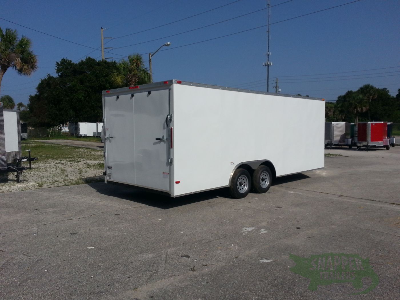 South Georgia Cargo 8.5x20 TA Trailer - White, Ramp, Ramp in Slanted V-Nose, Screwless, LED, D-Rings - Image 14