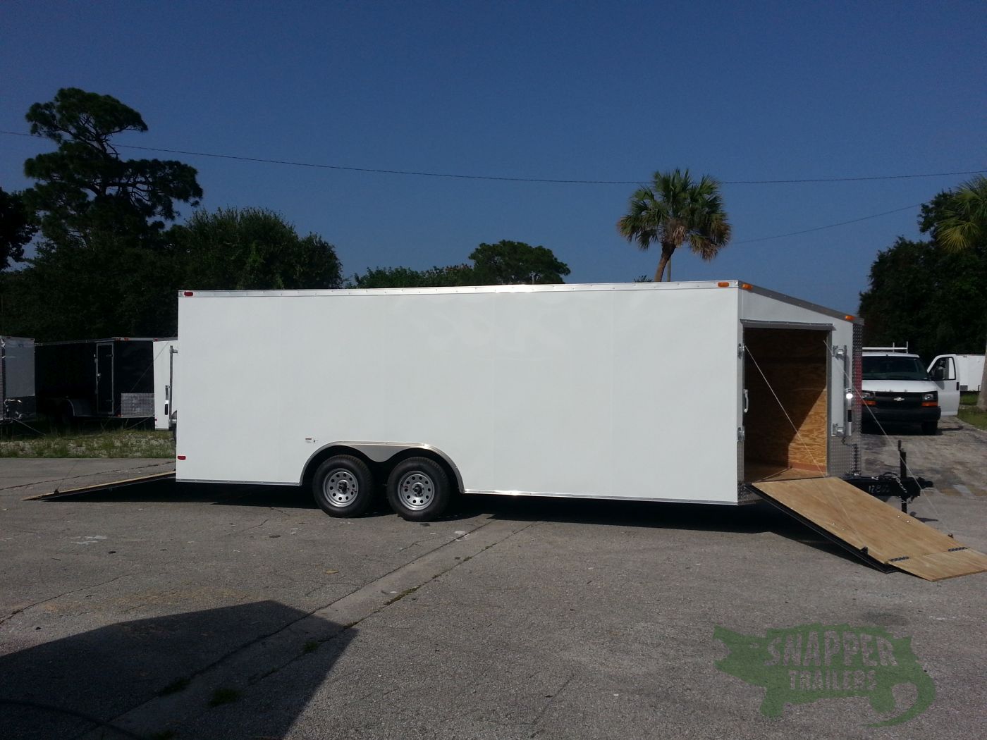 South Georgia Cargo 8.5x20 TA Trailer - White, Ramp, Ramp in Slanted V-Nose, Screwless, LED, D-Rings - Image 11