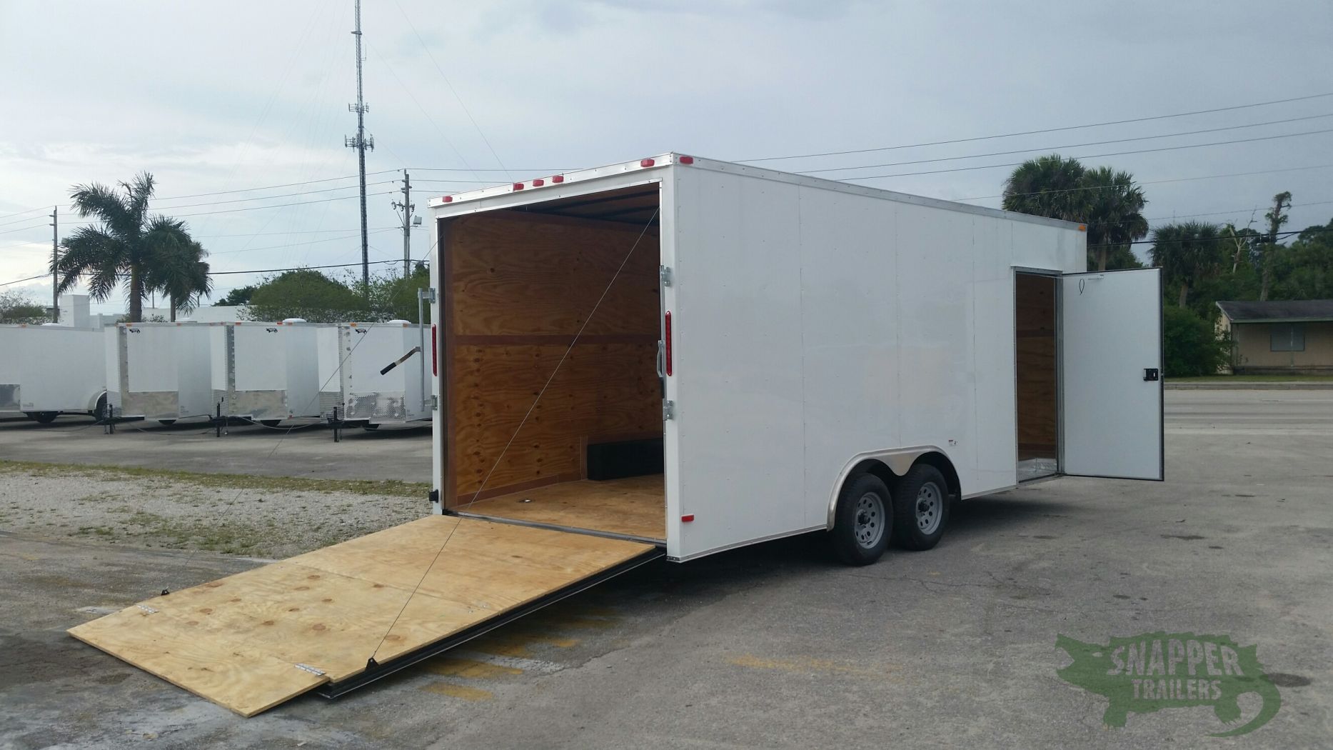 South Georgia Cargo Custom 8.5x20 TA Trailer - White, Ramp, Side Door, Extra Height, Flat Front - Image 8