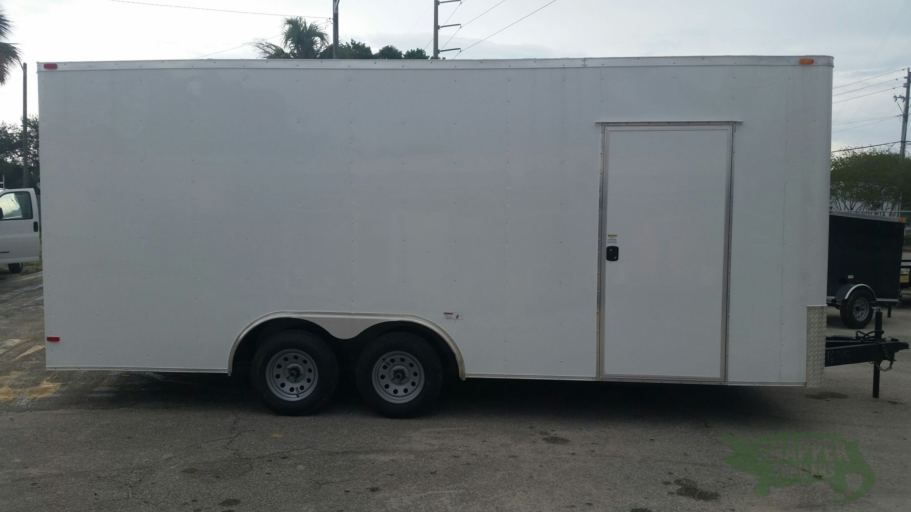 South Georgia Cargo Custom 8.5x20 TA Trailer - White, Ramp, Side Door, Extra Height, Flat Front