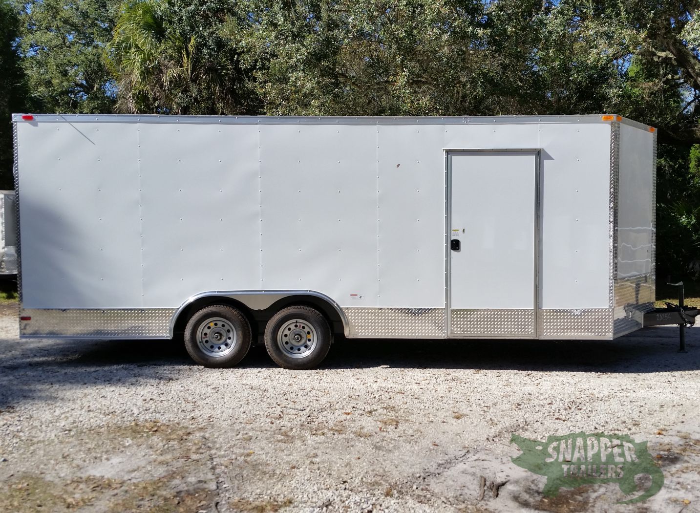 South Georgia Cargo 8.5x20 TA Trailer - White, Ramp, Side Door, Extra Height, ATP Wrap