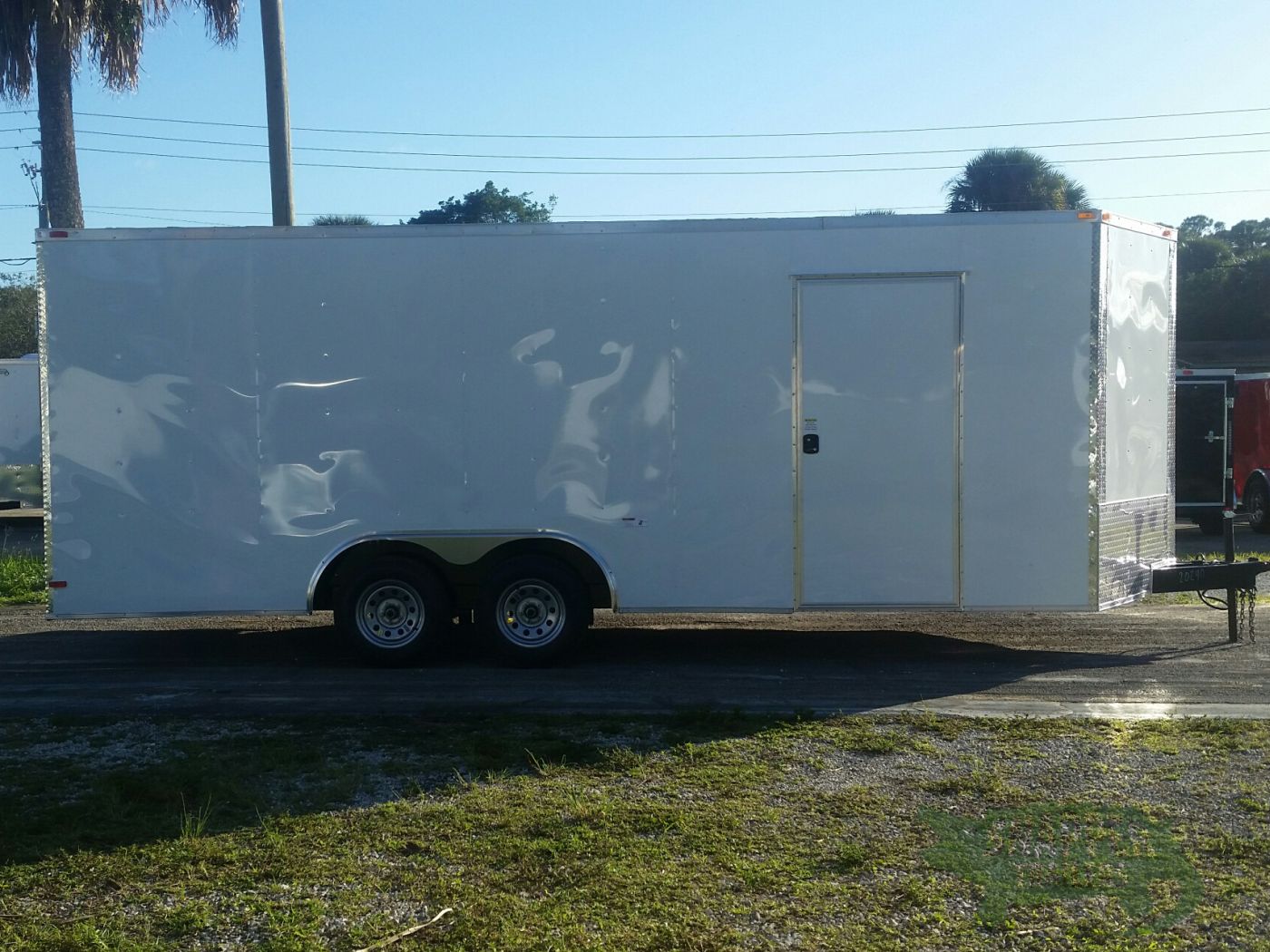 South Georgia Cargo 8.5x20 TA Trailer - White, Ramp, Side Door, Extra Height
