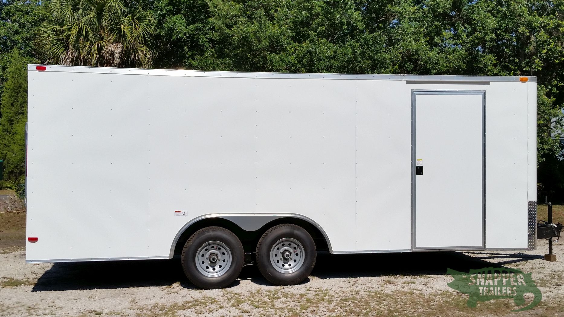 South Georgia Cargo 8.5x20 TA Trailer - White, Ramp, Side Door, 5K Axles, Flat Front