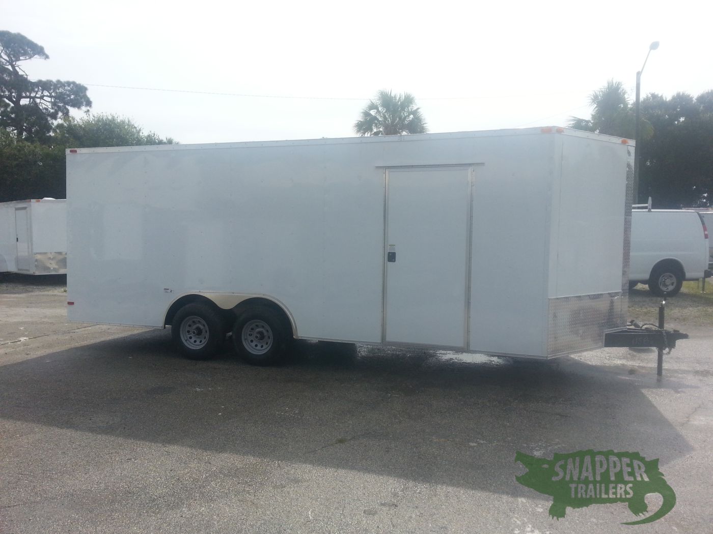 South Georgia Cargo 8.5x20 TA Trailer - White, Ramp, Side Door, 5K Axles, Extra Height