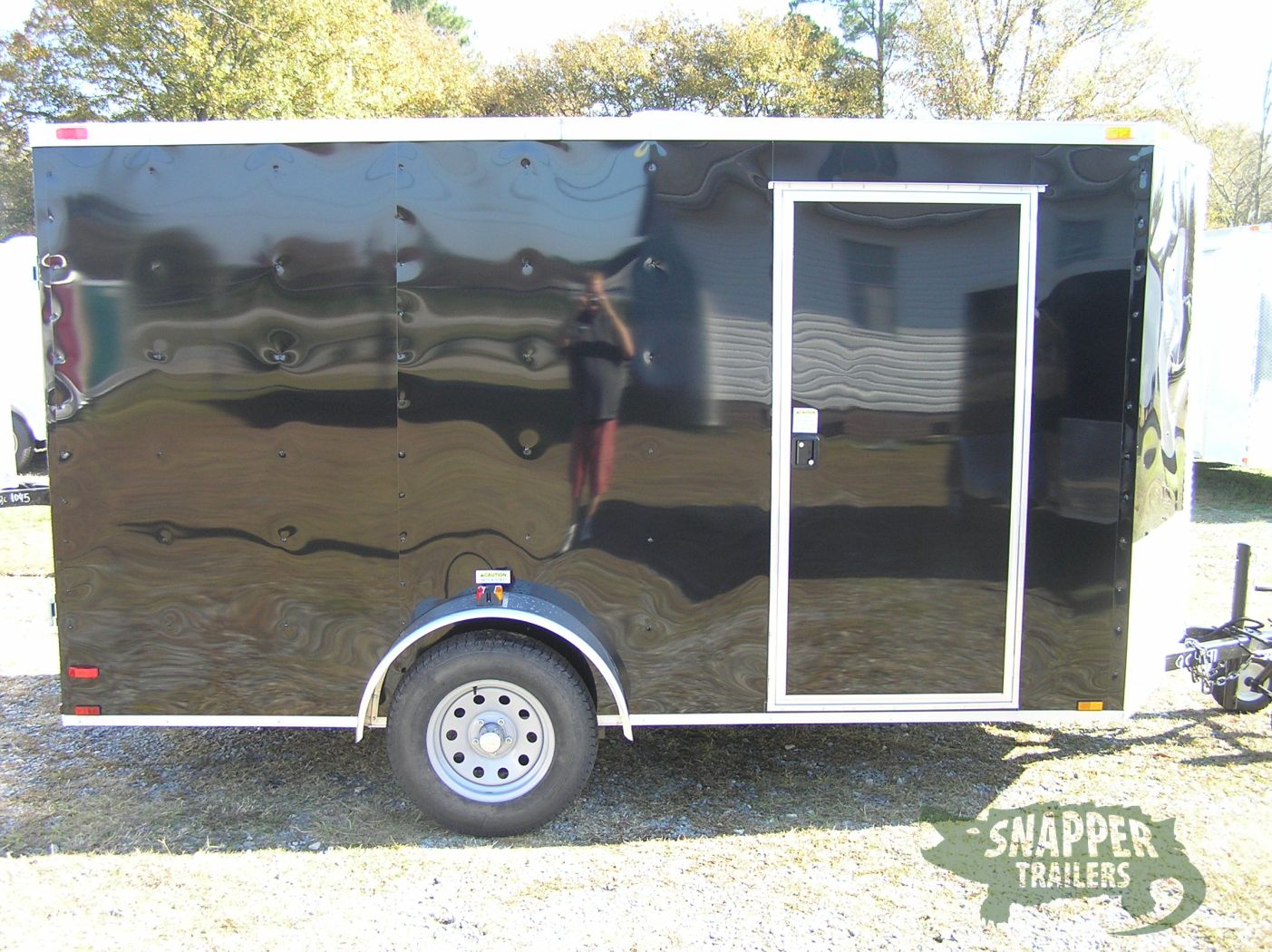 Quality Cargo 6x12 SA Trailer - Black, Double Doors, Side Door, Extra Height