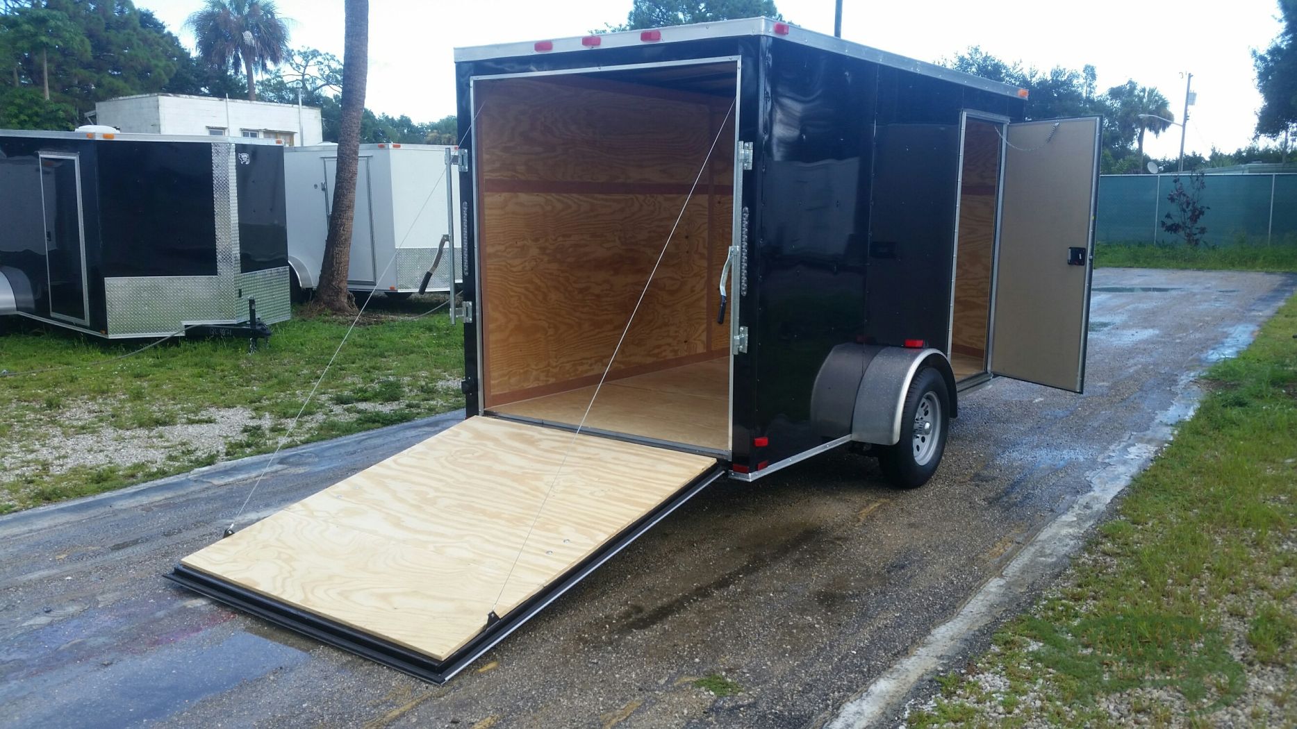 Quality Cargo 6x12 SA Trailer - Black, Ramp, Side Door, Extra Height - Image 8