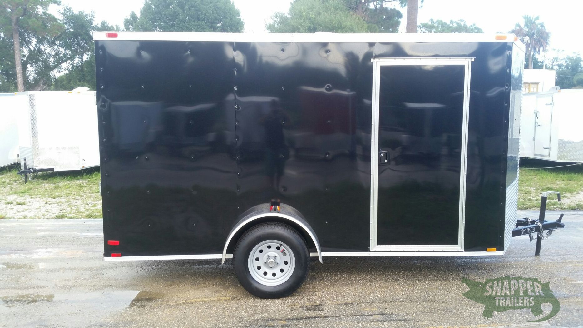 Quality Cargo 6x12 SA Trailer - Black, Ramp, Side Door, Extra Height