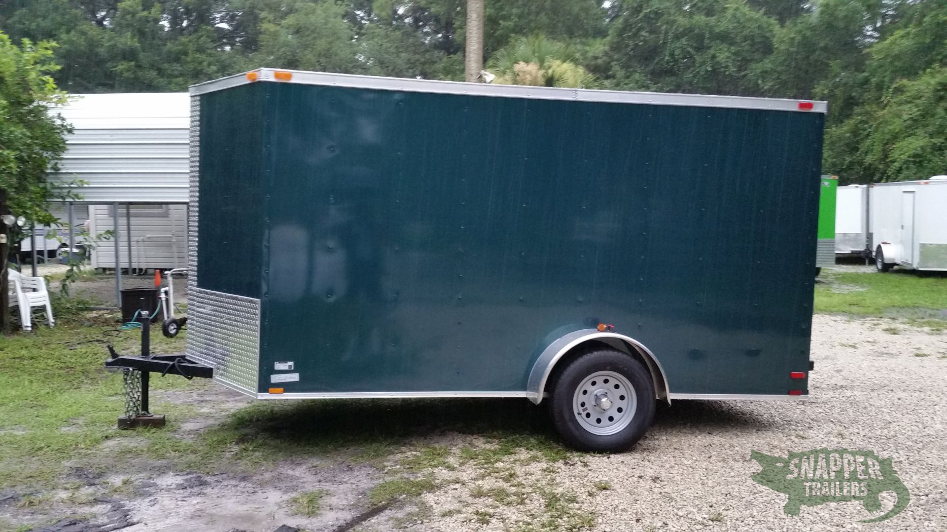 Quality Cargo Custom 6x12 SA Trailer - Green, Ramp, Side Door, Extra Height - Image 3