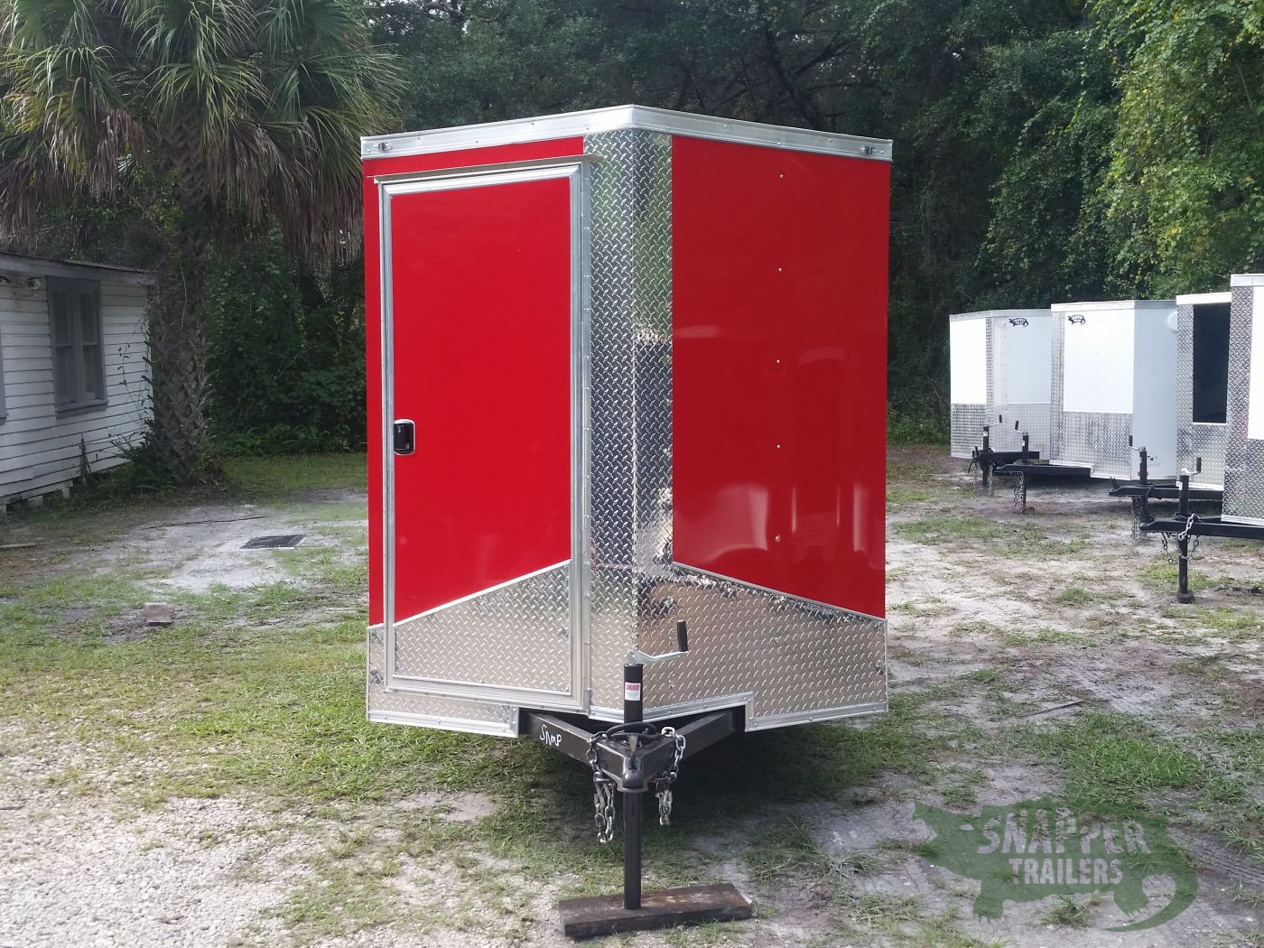 Quality Cargo 6x12 SA Trailer - Red, Ramp, Extra Height, Door in V-Nose - Image 16