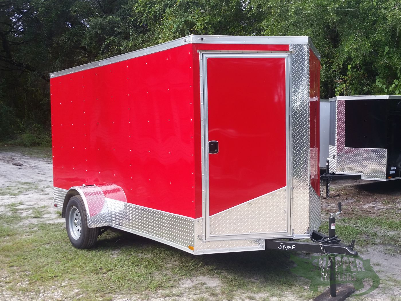 Quality Cargo 6x12 SA Trailer - Red, Ramp, Extra Height, Door in V-Nose - Image 15