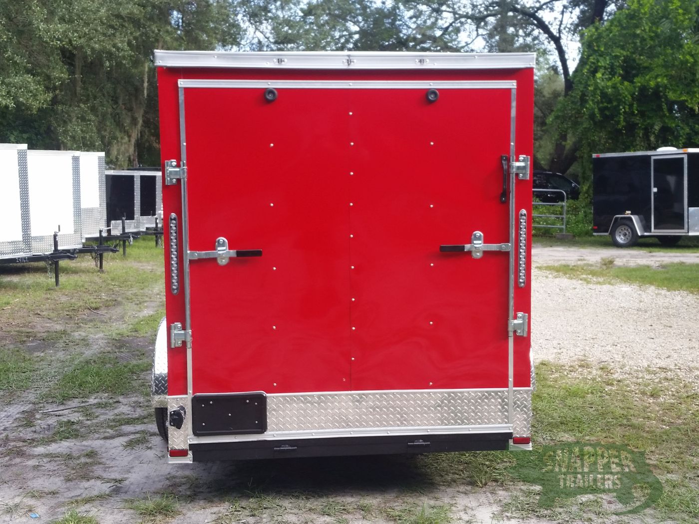 Quality Cargo 6x12 SA Trailer - Red, Ramp, Extra Height, Door in V-Nose - Image 8