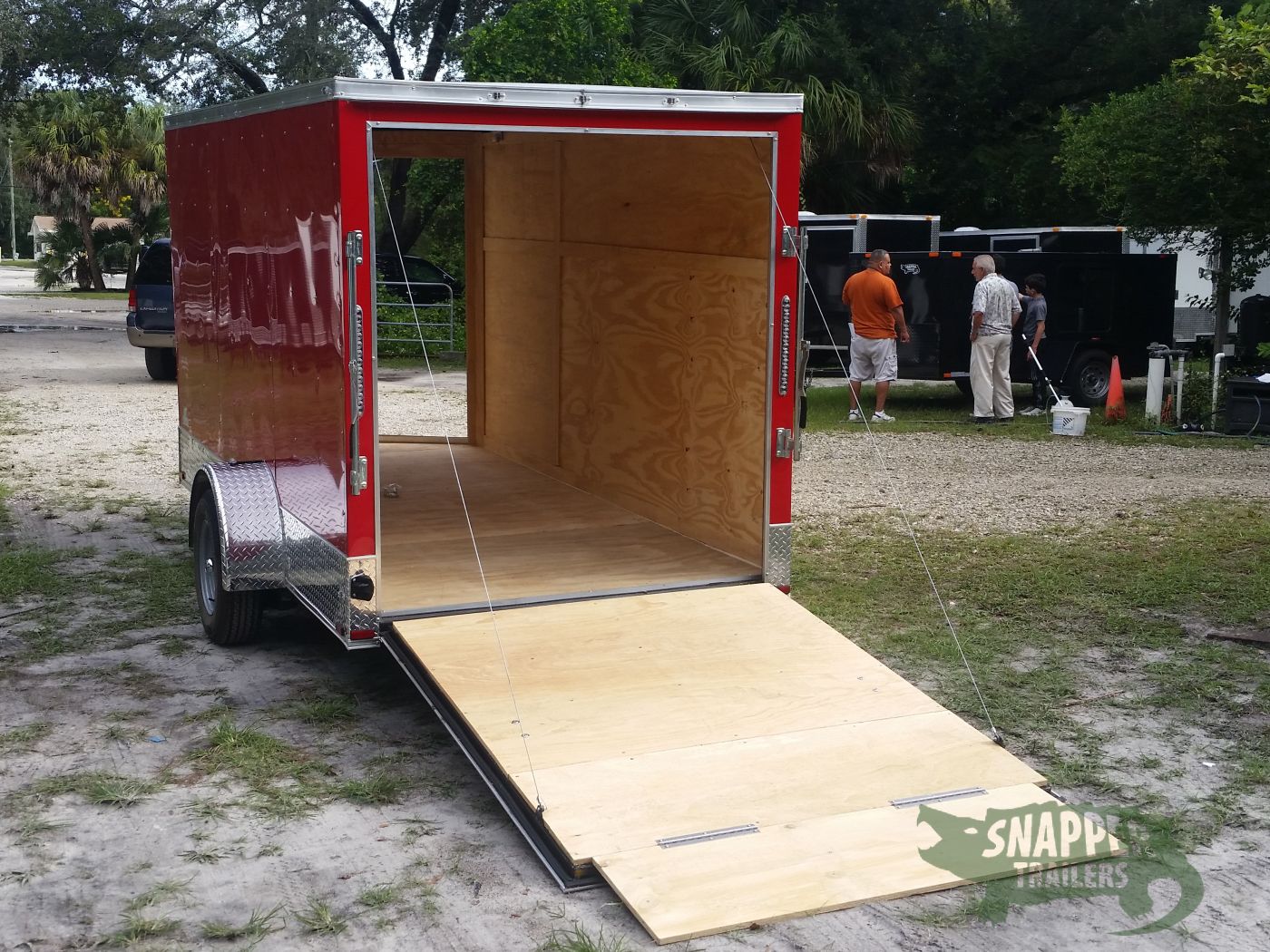 Quality Cargo 6x12 SA Trailer - Red, Ramp, Extra Height, Door in V-Nose - Image 5