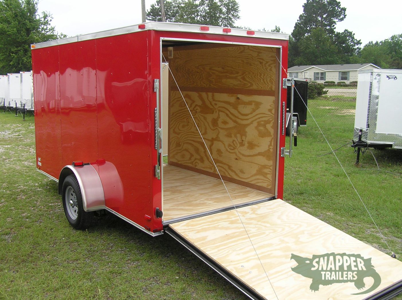 Quality Cargo 6x12 SA Trailer - Red, Ramp, Side Door, Extra Height - Image 4