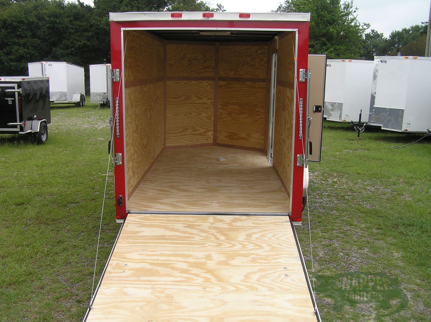 Quality Cargo 6x12 SA Trailer - Red, Ramp, Side Door, Extra Height - Image 6