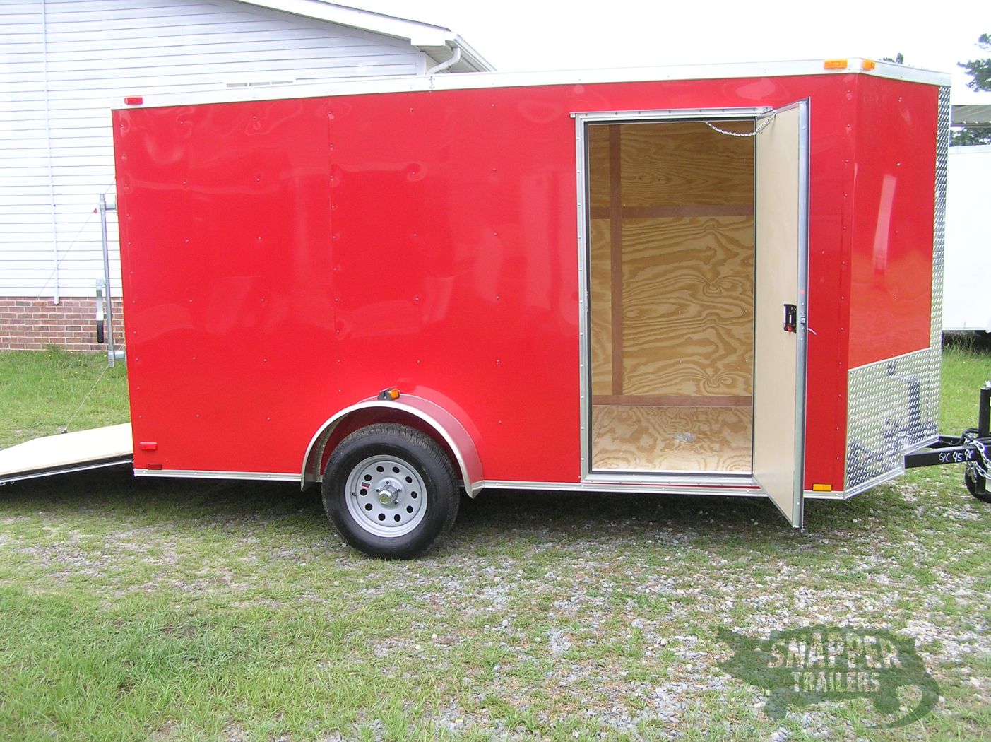Quality Cargo 6x12 SA Trailer - Red, Ramp, Side Door, Extra Height - Image 10