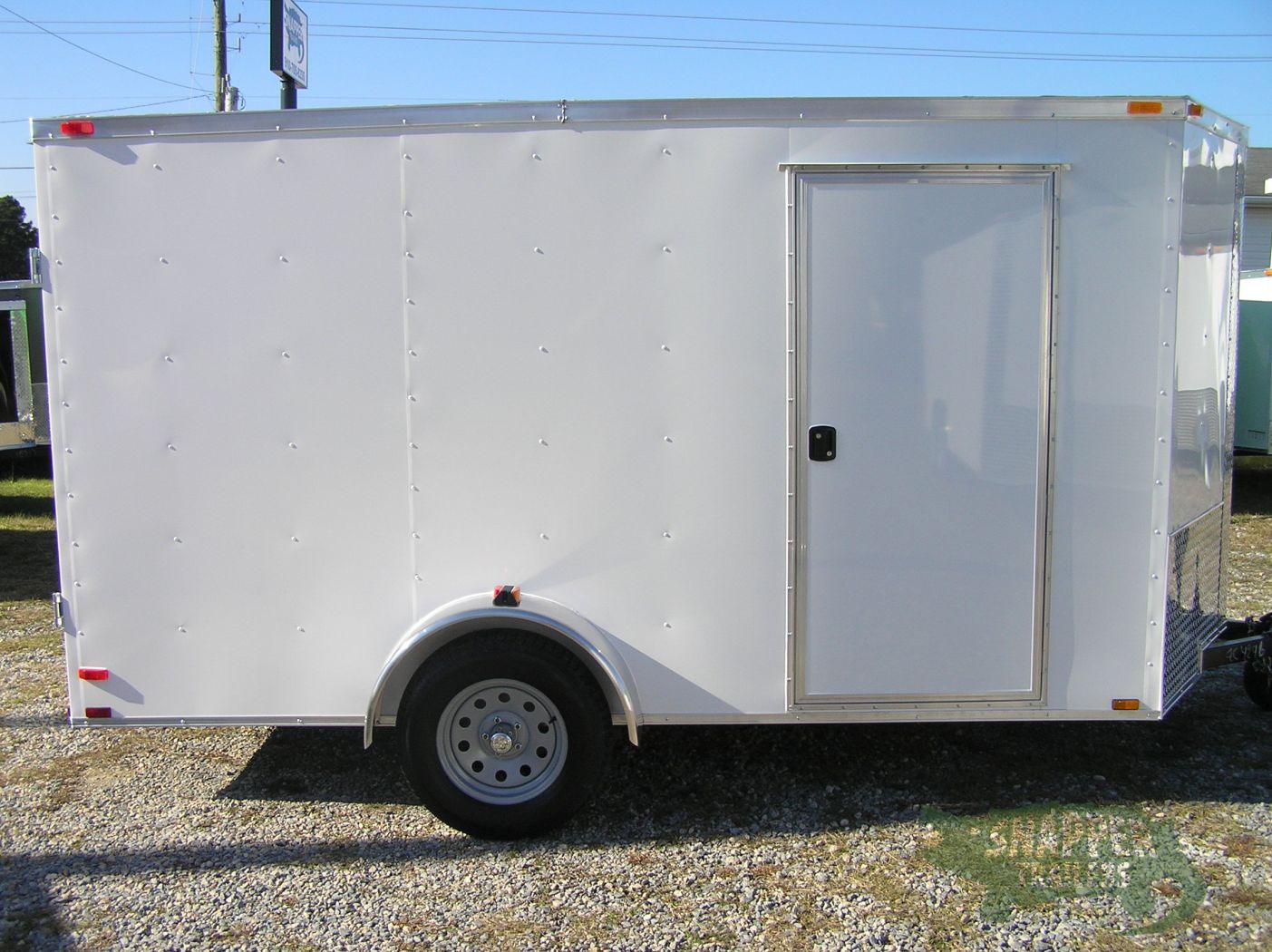 Quality Cargo 6x12 SA Trailer - White, Double Doors, Side Door, Extra Height