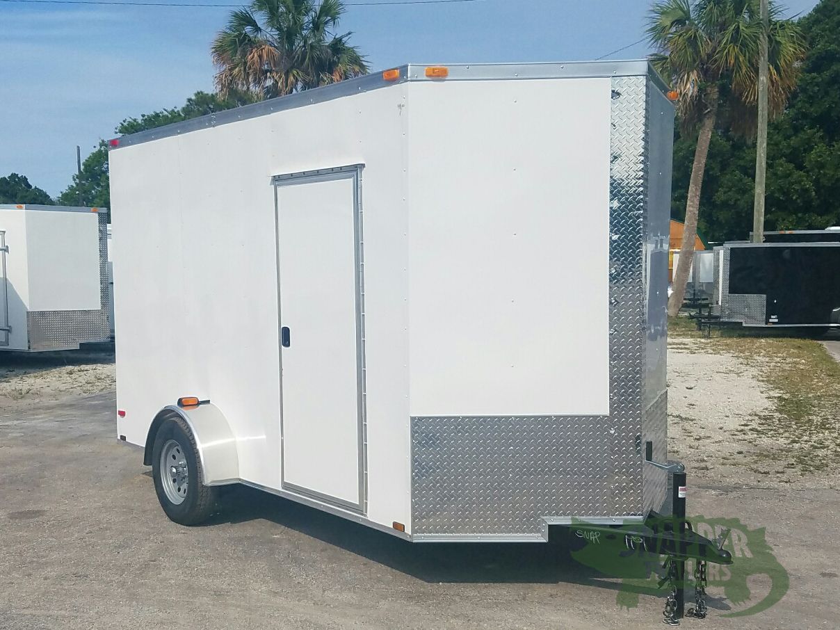 Quality Cargo 6x12 SA Trailer - White, Ramp, Side Door, Extra Height - Image 13