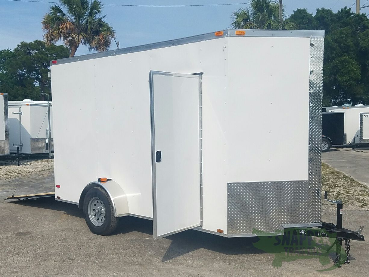 Quality Cargo 6x12 SA Trailer - White, Ramp, Side Door, Extra Height - Image 12