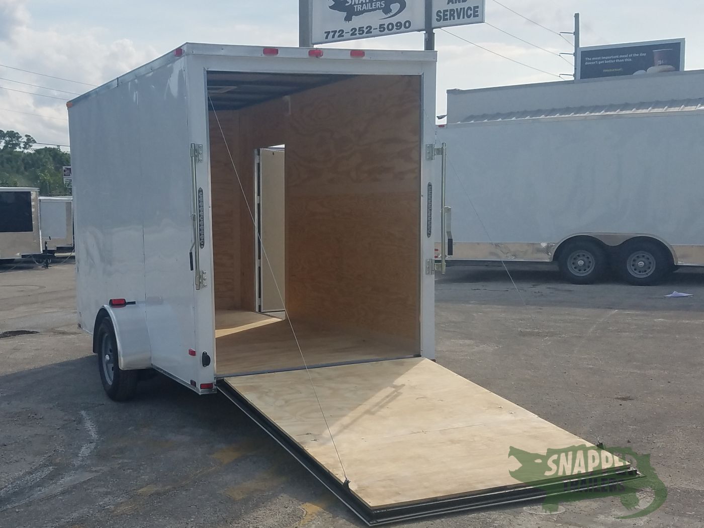 Quality Cargo 6x12 SA Trailer - White, Ramp, Side Door, Extra Height - Image 4