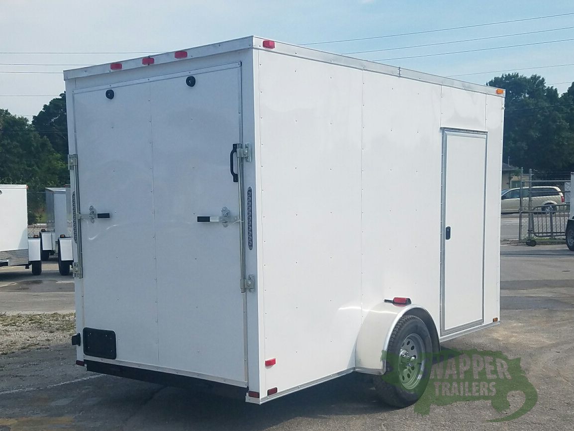 Quality Cargo 6x12 SA Trailer - White, Ramp, Side Door, Extra Height - Image 9