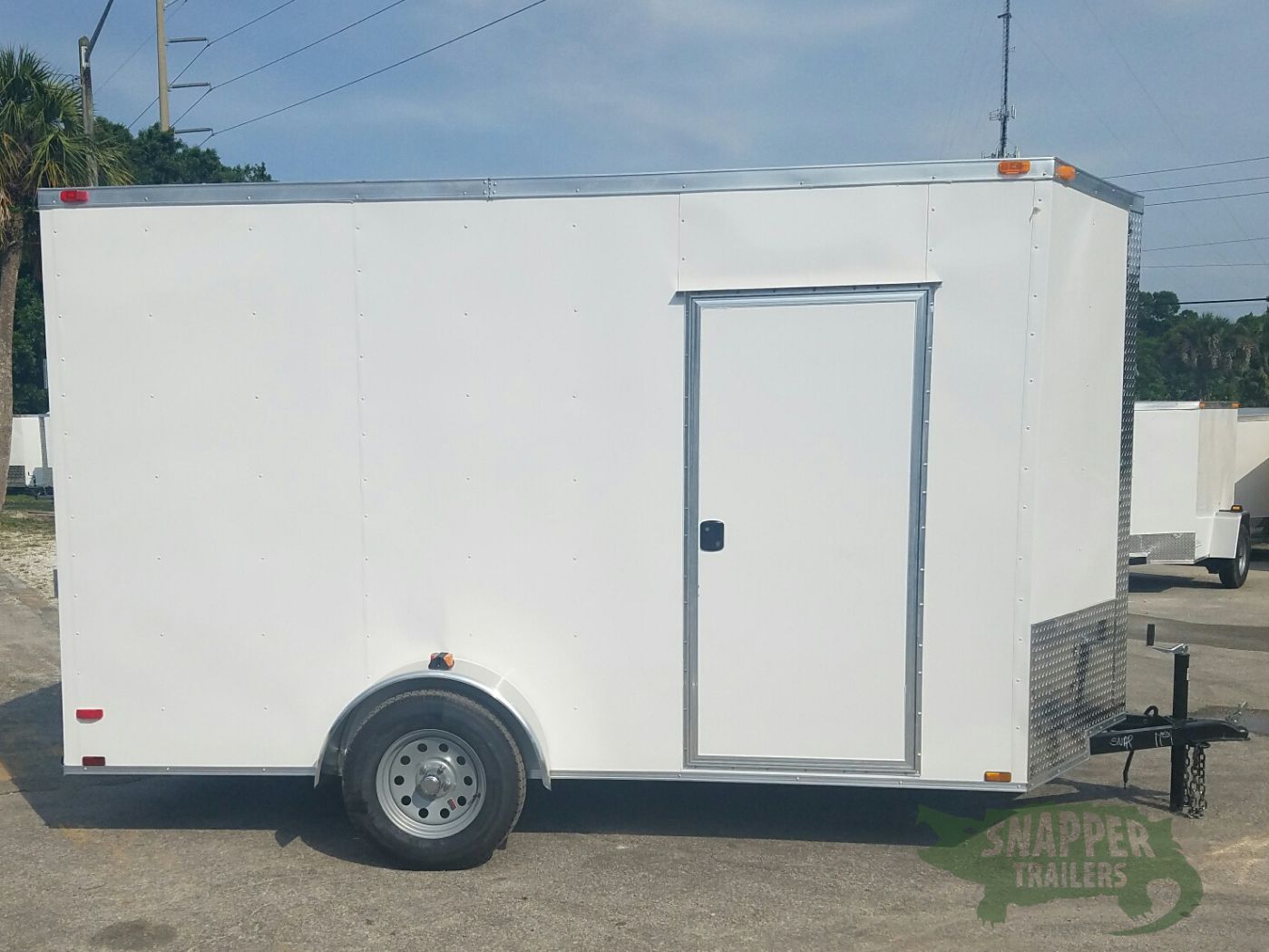 Quality Cargo 6x12 SA Trailer - White, Ramp, Side Door, Extra Height