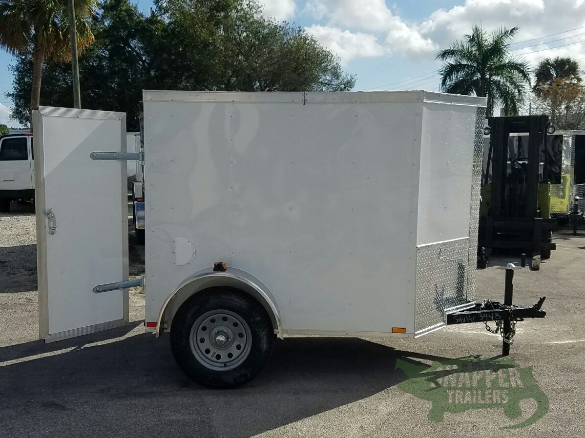 Quality Cargo 5x6 SA Trailer - White, Barn Doors, Side Vents - Image 10