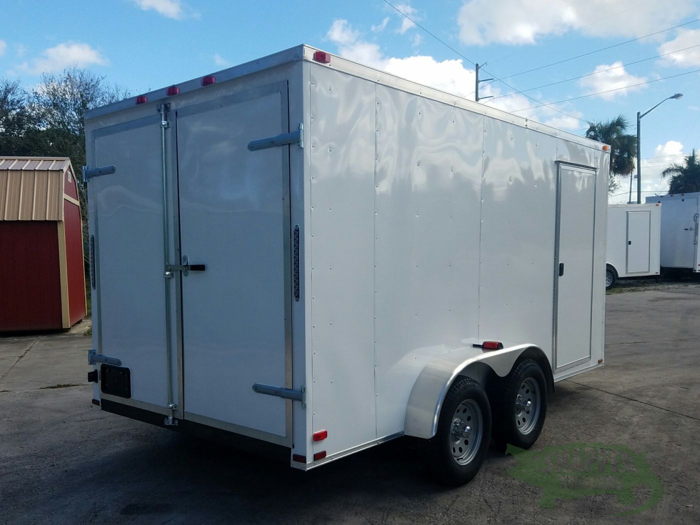 Quality Cargo 7x14 TA Trailer - White, Barn Doors, Side Door, Extra Height - Image 8