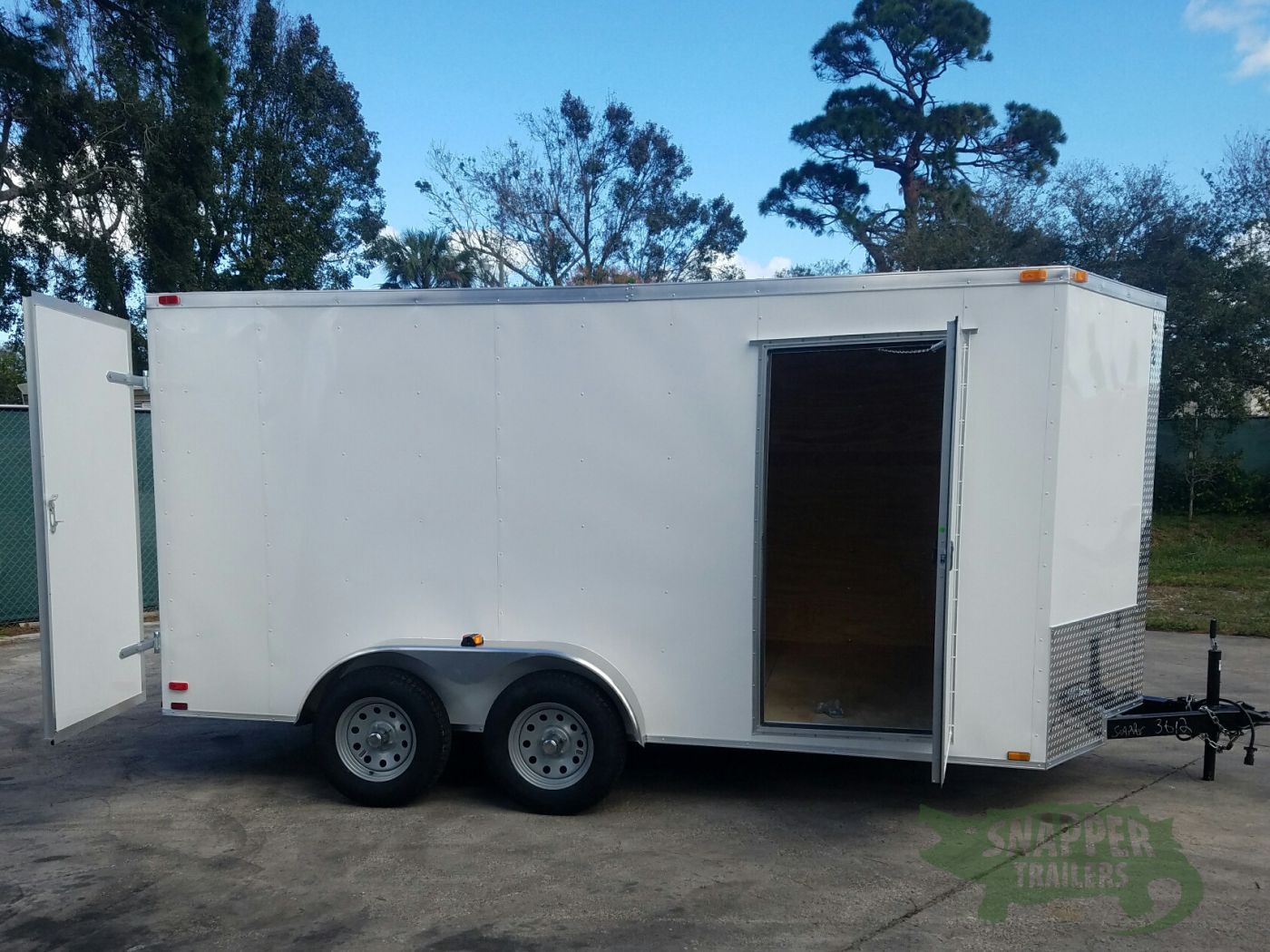 Quality Cargo 7x14 TA Trailer - White, Barn Doors, Side Door, Extra Height - Image 9