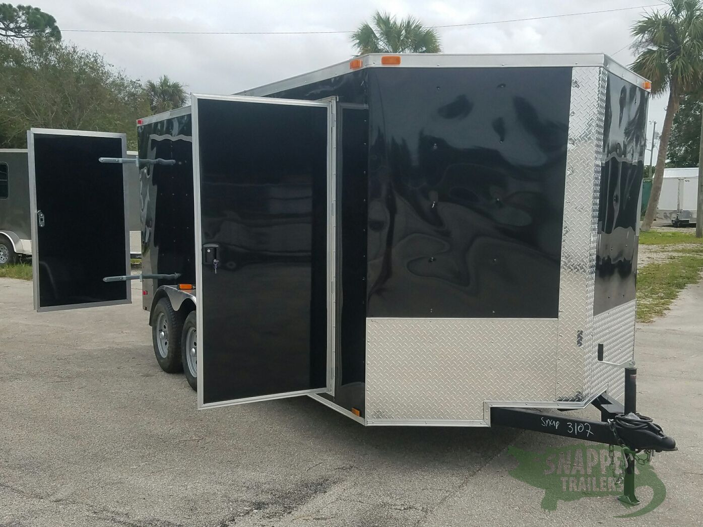 Quality Cargo 7x16 TA Trailer - Black, Barn Doors, Side Door, Extra Height - Image 12