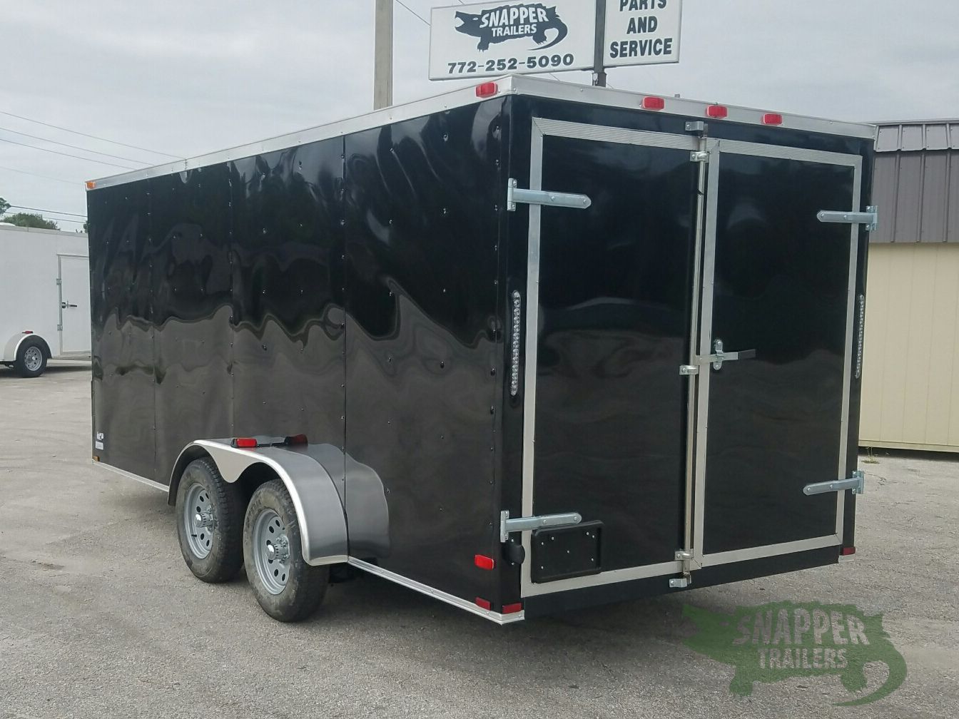 Quality Cargo 7x16 TA Trailer - Black, Barn Doors, Side Door, Extra Height - Image 5