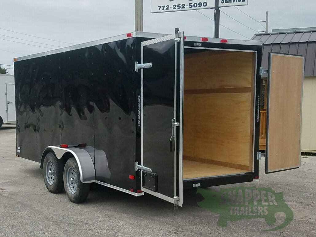 Quality Cargo 7x16 TA Trailer - Black, Barn Doors, Side Door, Extra Height - Image 4