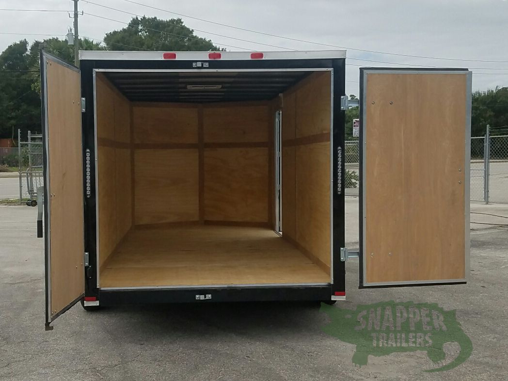 Quality Cargo 7x16 TA Trailer - Black, Barn Doors, Side Door, Extra Height - Image 6