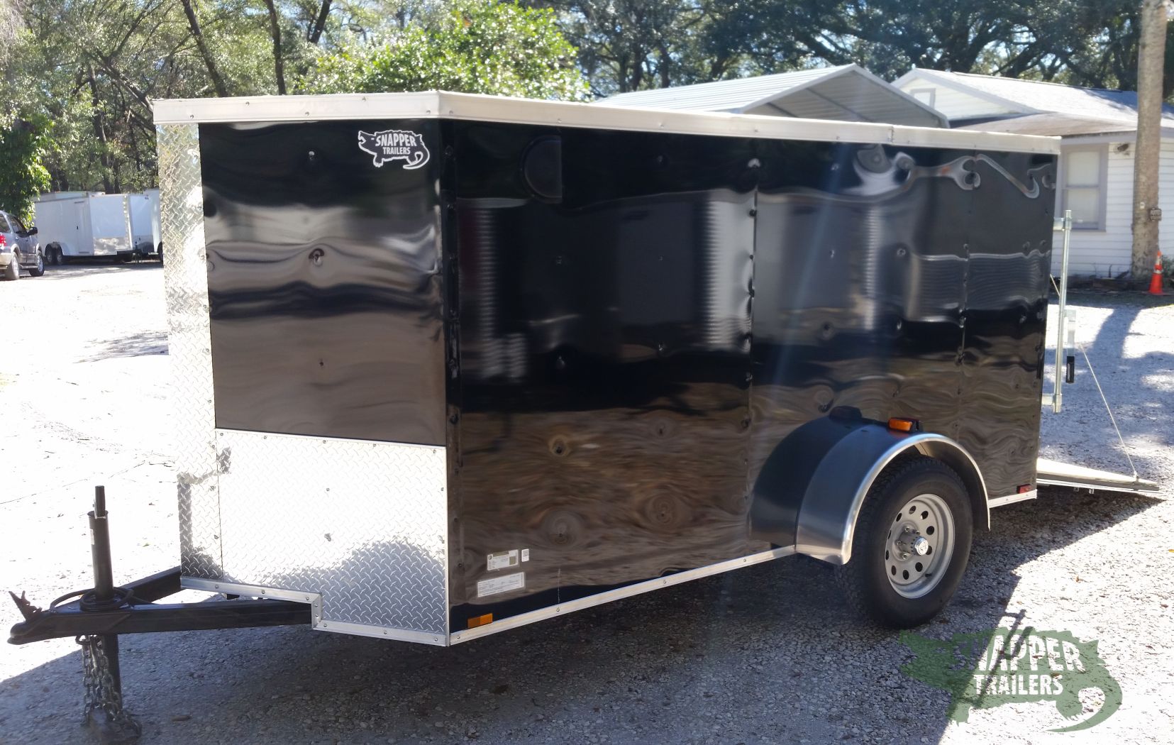 Quality Cargo 5x10 SA Trailer - Black, Ramp, Side Door - Image 2