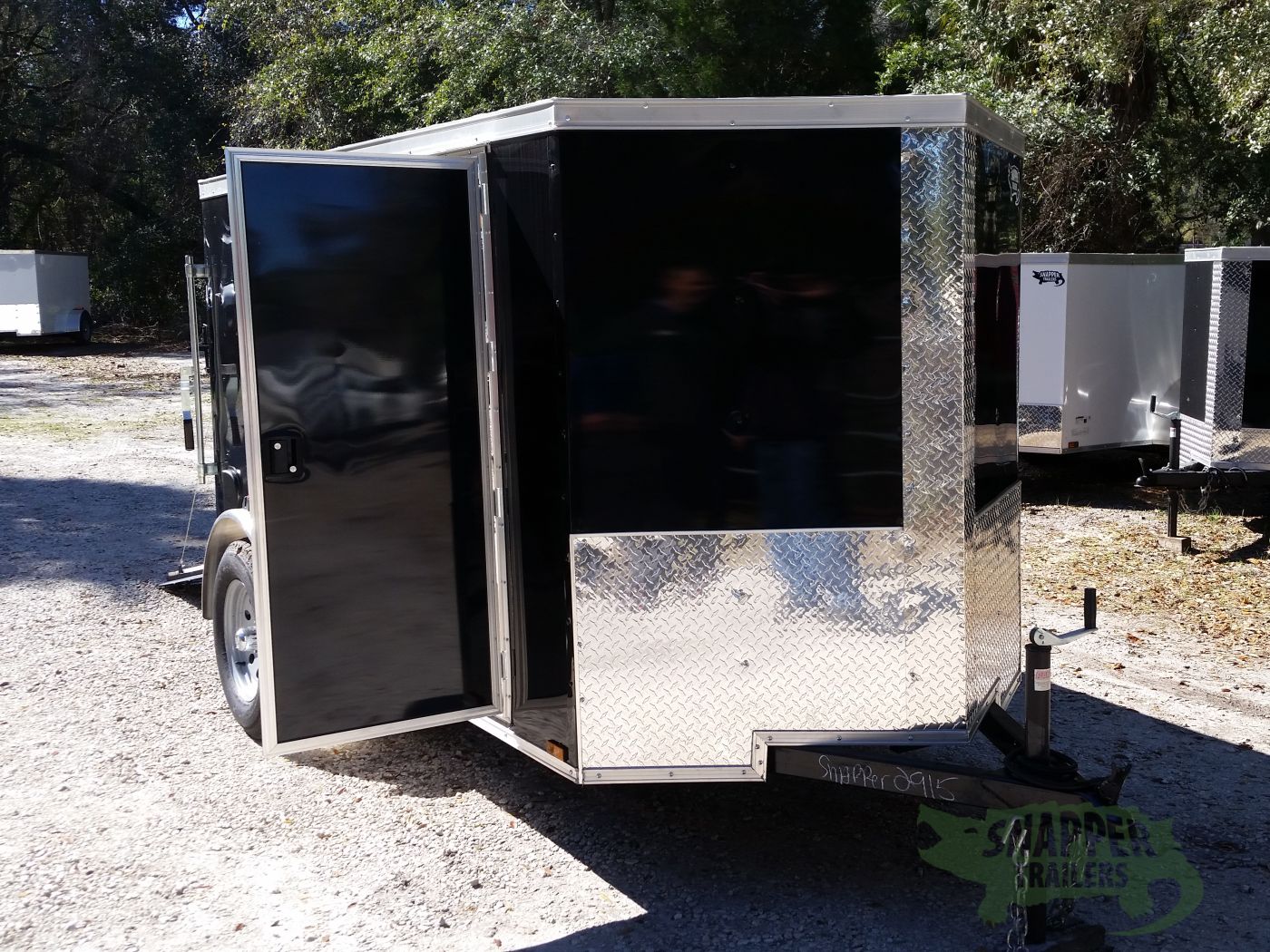 Quality Cargo 5x10 SA Trailer - Black, Ramp, Side Door - Image 14