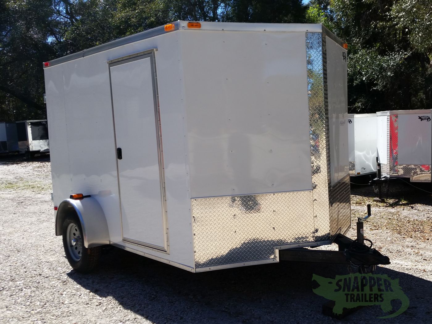 Quality Cargo 7x10 SA Trailer - White, Barn Doors, Side Door, Extra Height, Electric Brakes - Image 16