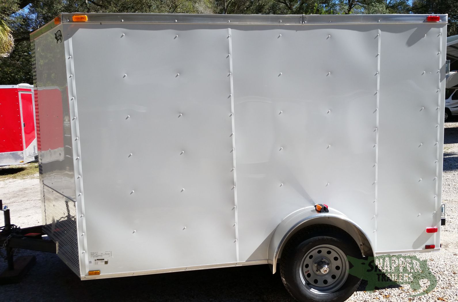 Quality Cargo 7x10 SA Trailer - White, Barn Doors, Side Door, Extra Height, Electric Brakes - Image 5