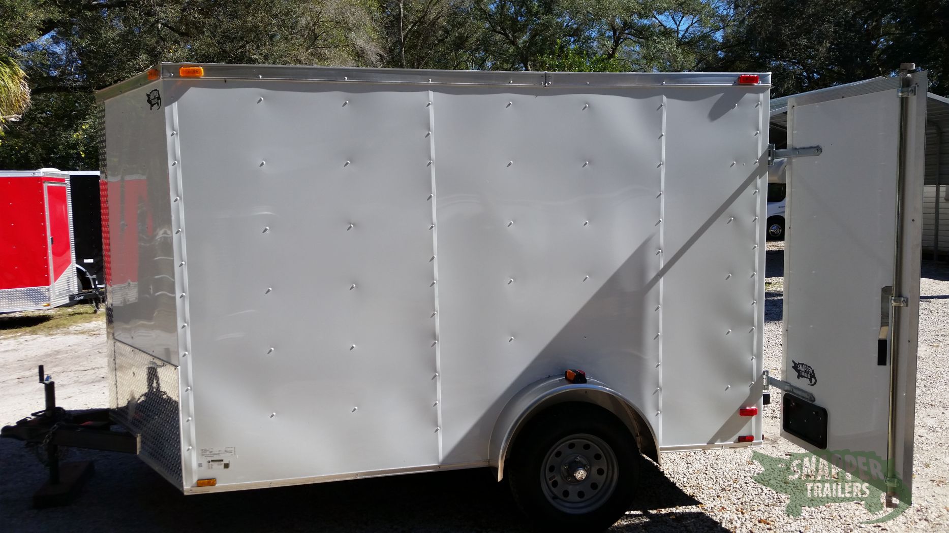 Quality Cargo 7x10 SA Trailer - White, Barn Doors, Side Door, Extra Height, Electric Brakes - Image 4