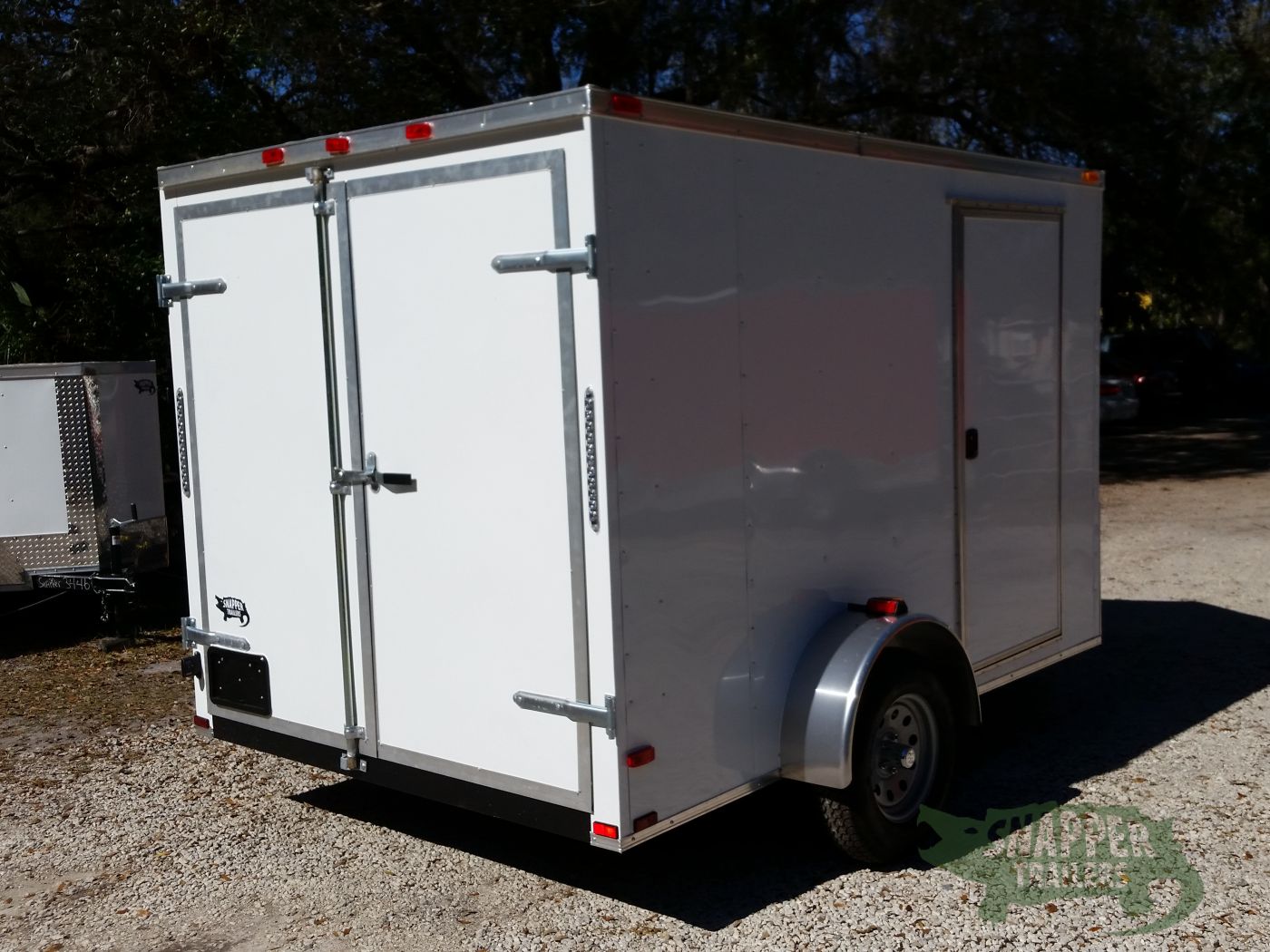 Quality Cargo 7x10 SA Trailer - White, Barn Doors, Side Door, Extra Height, Electric Brakes - Image 11