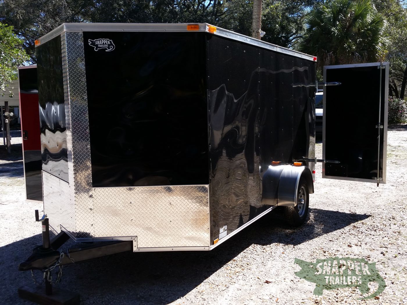 Quality Cargo 7x12 SA Trailer - Black, Barn Doors, Side Door, Brakes, Extra Height - Image 2