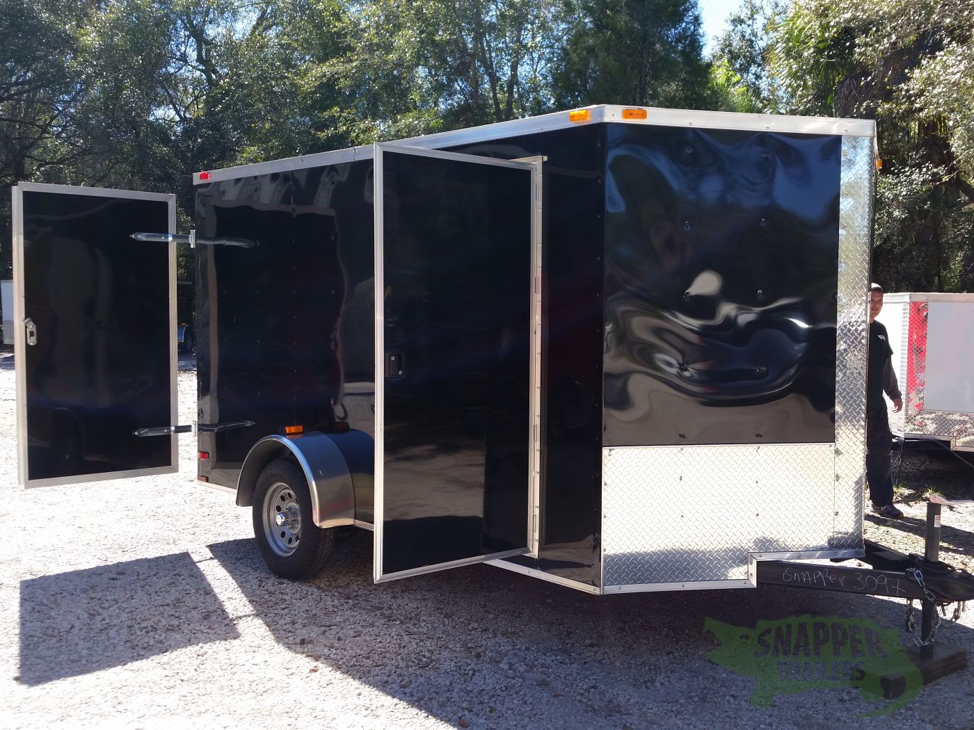Quality Cargo 7x12 SA Trailer - Black, Barn Doors, Side Door, Brakes, Extra Height - Image 13