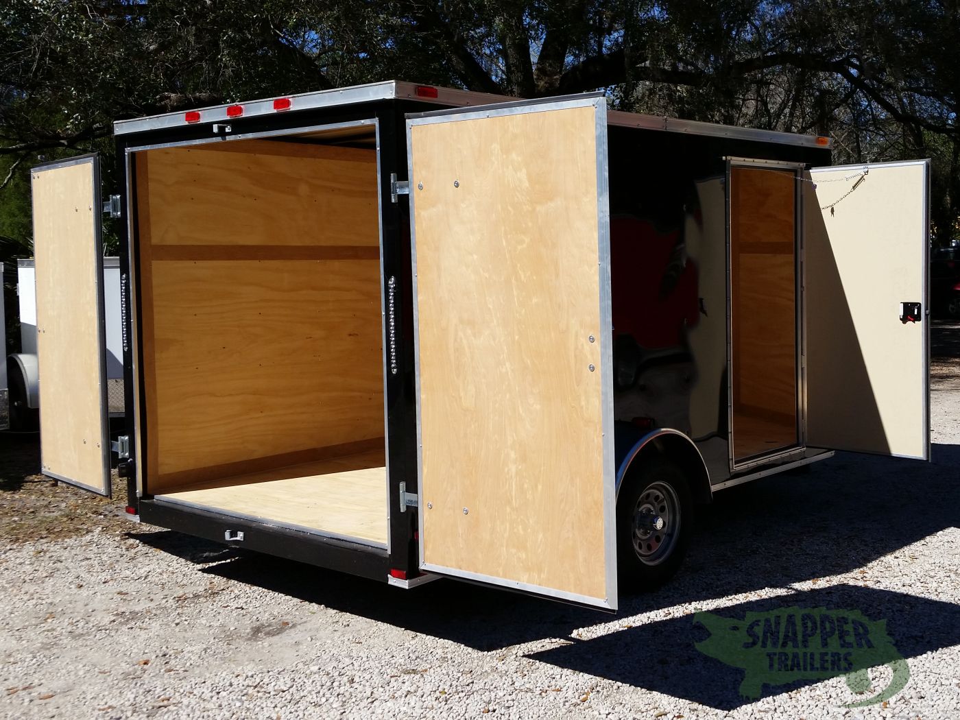 Quality Cargo 7x12 SA Trailer - Black, Barn Doors, Side Door, Brakes, Extra Height - Image 9