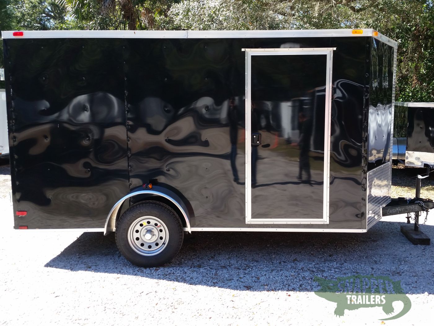 Quality Cargo 7x12 SA Trailer - Black, Barn Doors, Side Door, Brakes, Extra Height