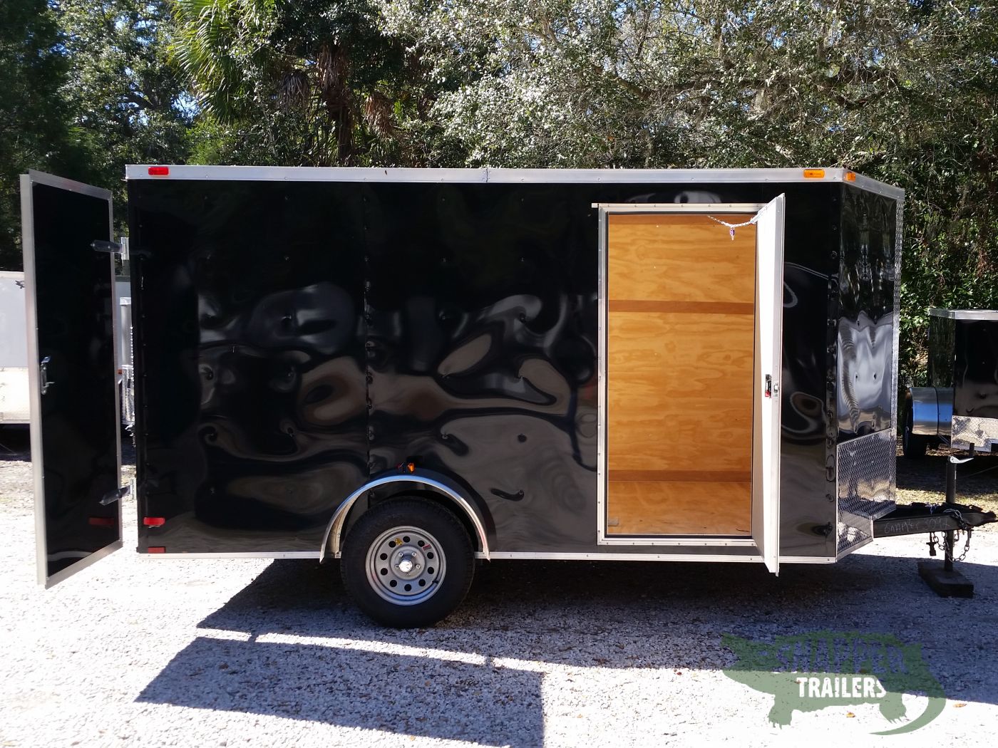 Quality Cargo 7x12 SA Trailer - Black, Barn Doors, Side Door, Brakes, Extra Height - Image 11