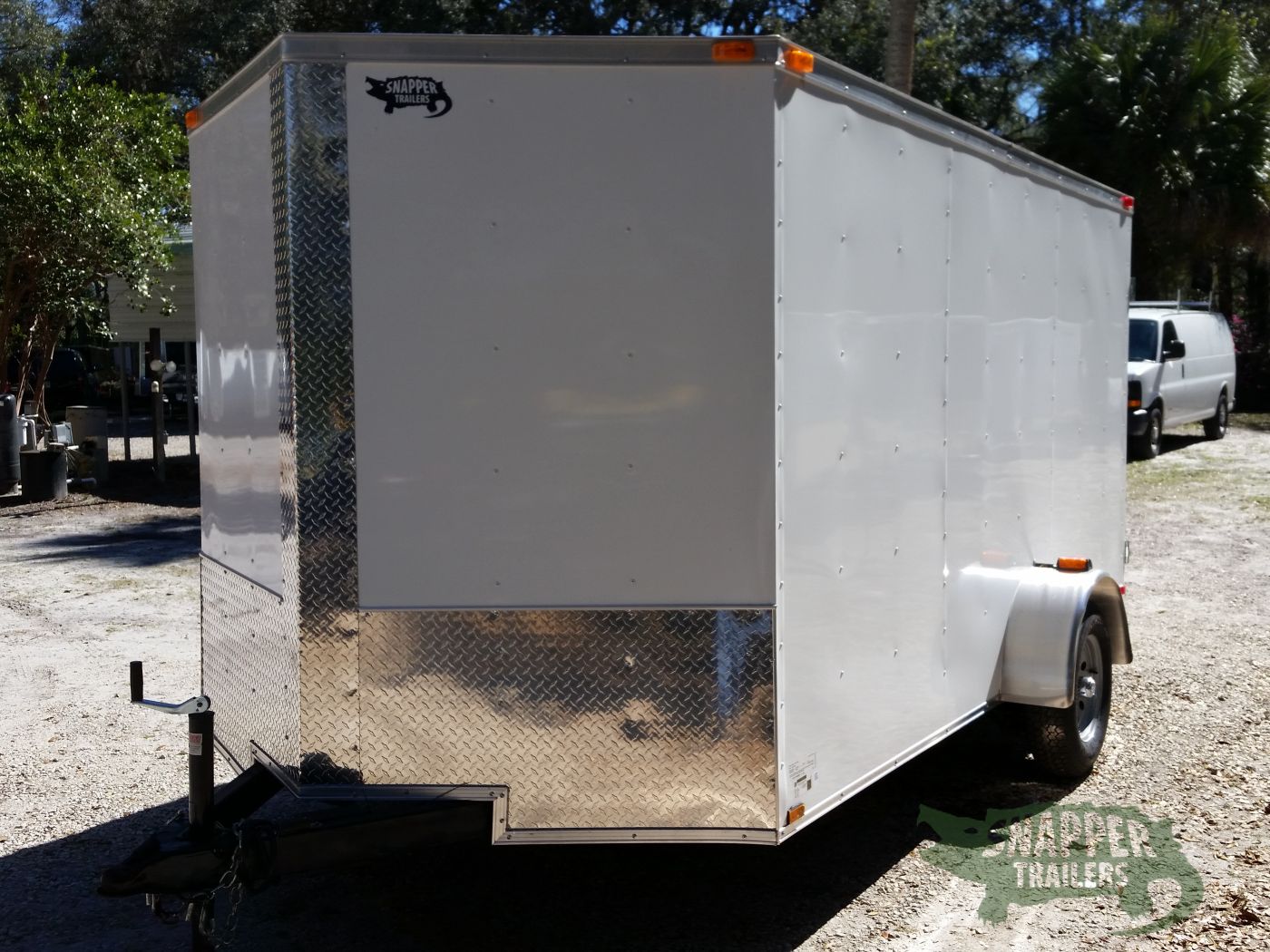 Quality Cargo 7x12 SA Trailer - White, Barn Doors, Side Door, Brakes, Extra Height - Image 3