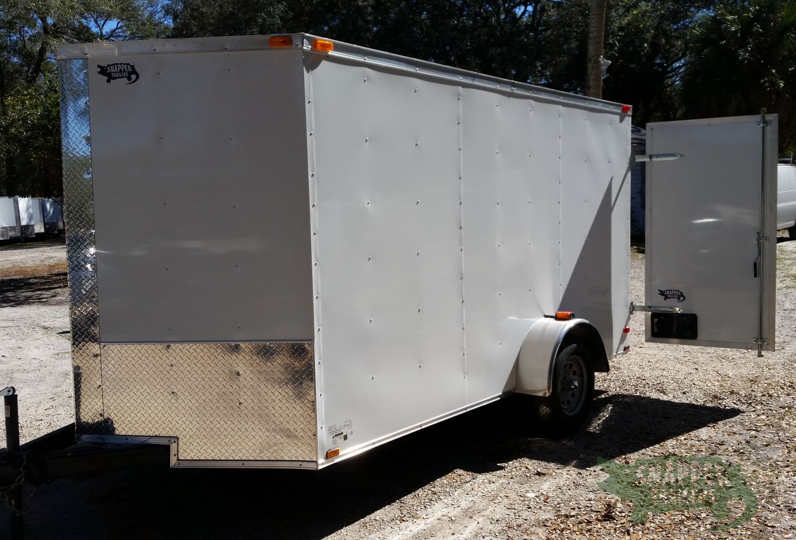 Quality Cargo 7x12 SA Trailer - White, Barn Doors, Side Door, Brakes, Extra Height - Image 2