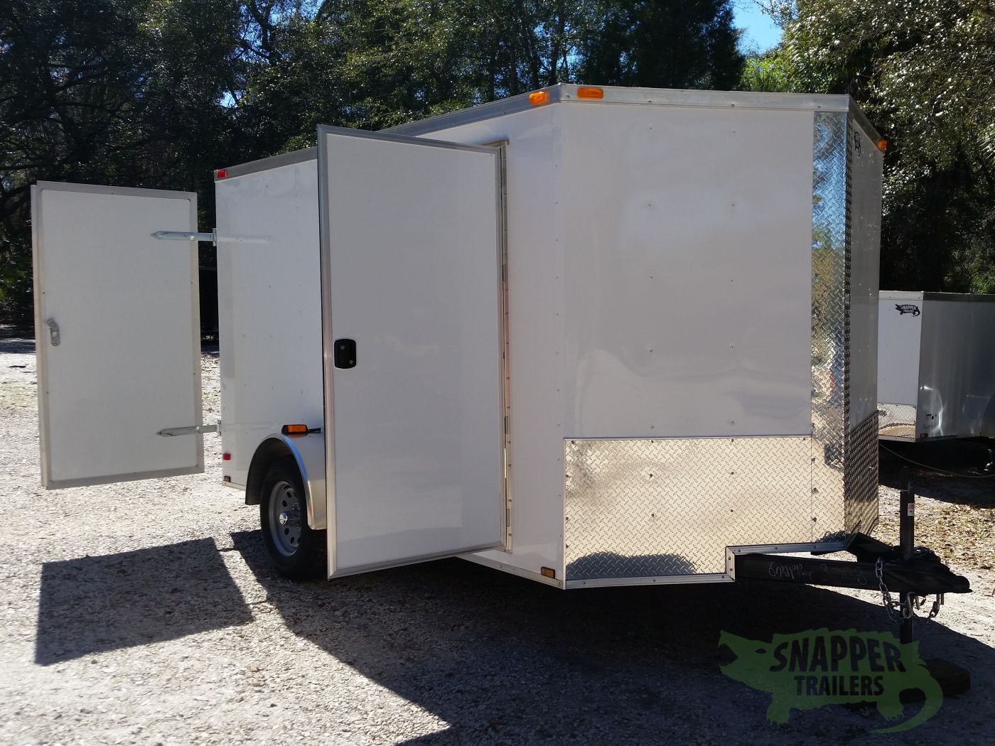 Quality Cargo 7x12 SA Trailer - White, Barn Doors, Side Door, Brakes, Extra Height - Image 13